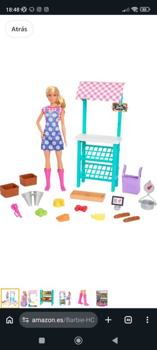 Barbie y Mercado Frutas Sin Abrir