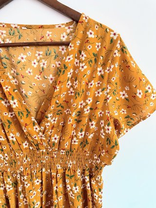 Vestido floral mostaza boho talla XL
