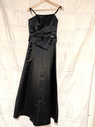 Vestido de fiesta negro mujer, raso