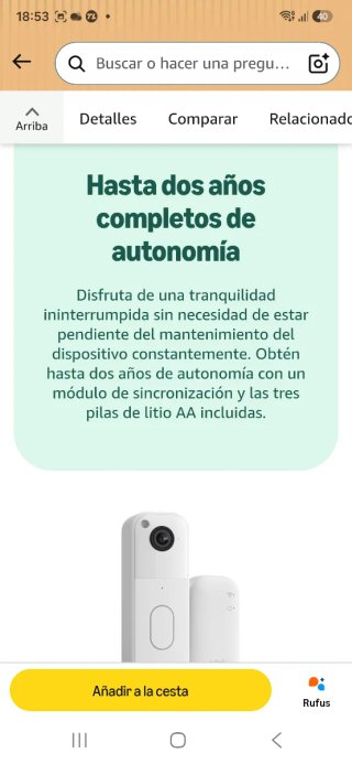 Videotimbre Blink HD con Comunicación Bidirecciol
