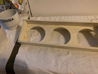 Set vintage lavaggio ceramica e legno