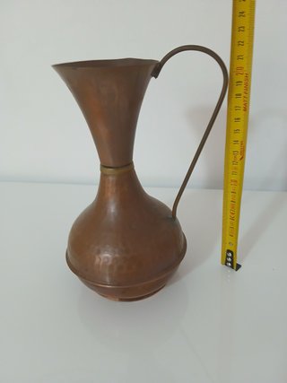 Brocca in Rame Vintage h 20 cm con Manico in Otton