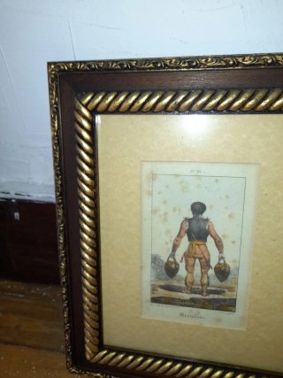 Marco de madera y cristal  antiguo 31x35cm