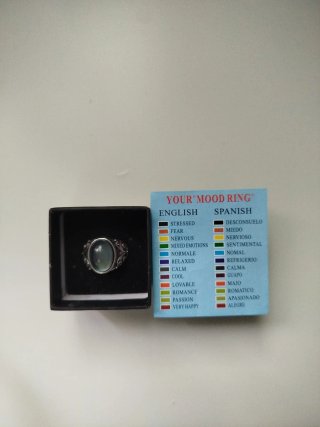 Anillo de las emociones multicolor y plata