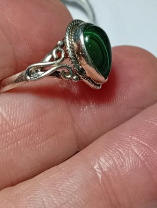 Anillo Plata de Ley Malaquita