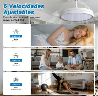 ExtraHouse OMFSD-2007 Ventilador de techo Luz LED