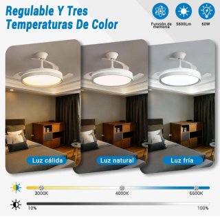 ExtraHouse OMFSD-2007 Ventilador de techo Luz LED