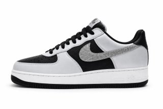 Nike Air Force 1 B Black/Silver – Nuove