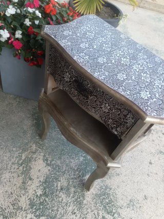 Mesitas de noche madera y tela