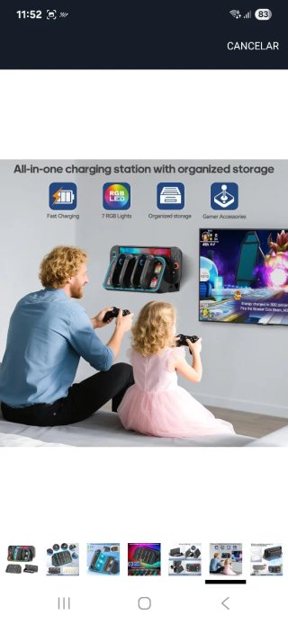 Base Carga Nintendo Switch 2 Joy-Con nuevo precint