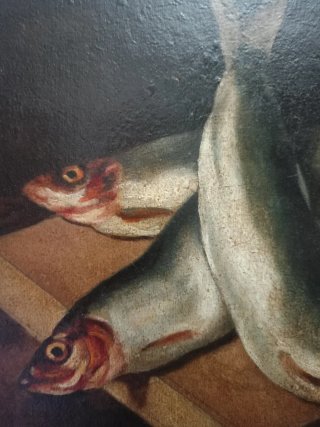 Bodegón antiguo de pescados