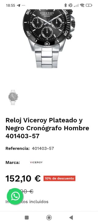 Reloj Viceroy Cronógrafo Hombre Negro/Plata
