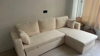 Sofá cama esquinero reversible beige