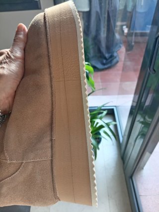Botines plataforma serraje Un paso más beige