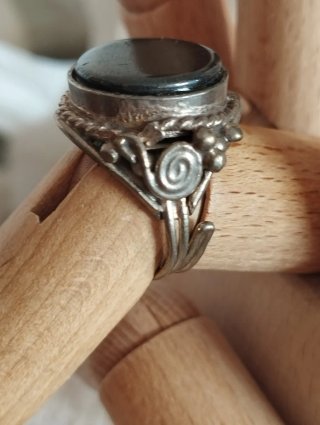 Anillo ajustable Alpaca Piedra hematite