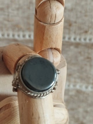 Anillo ajustable Alpaca Piedra hematite