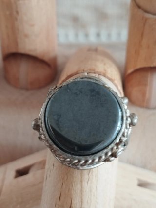 Anillo ajustable Alpaca Piedra hematite
