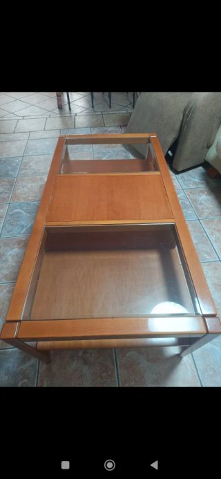 Mesa de centro madera y cristal