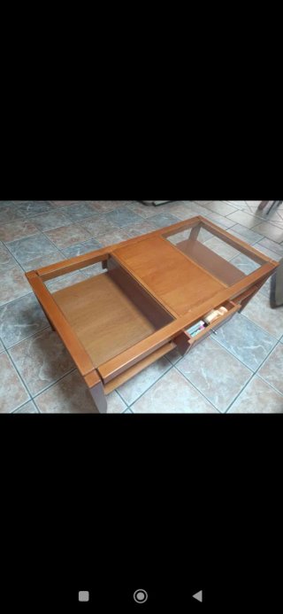 Mesa de centro madera y cristal