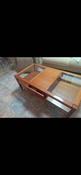 Mesa de centro madera y cristal