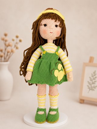 Muñeca crochet 65cm hecha a mano