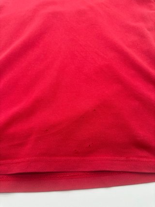 Polo Moncler uomo M rossa piqué colletto navy