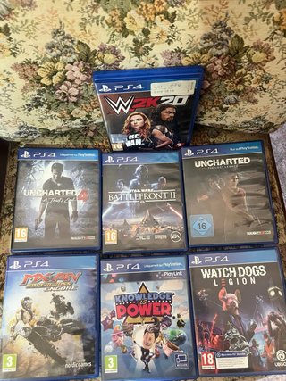 Lote 6 Juegos PS4: WWE 2K20, Uncharted 4, Battlefr