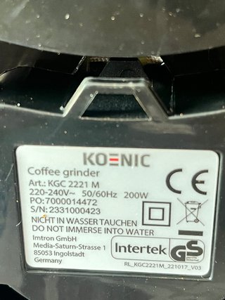 Macinacaffè KOENIC KGC 2221 M