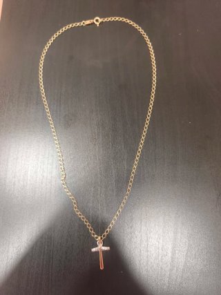 Oferta !!  Cadena de oro 18K con colgante de cruz