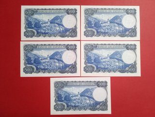 5 Billetes 500 Pesetas 1971 Jacinto Verdaguer