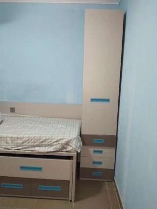 Mueble juvenil con cama y escritorio