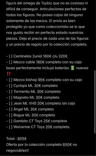 Marvel legends Figuras X-Men Colección Completa