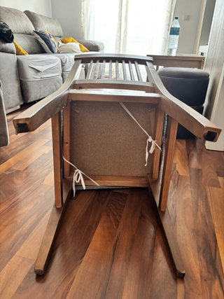 6 Sillas de Madera Maciza con Asiento Tapizado