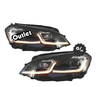FU FAROS VOLKSWAGEN VW GOLF 7 12-17 DRL DINAMICOS NEGROS LOO