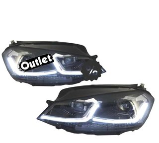 FU FAROS VOLKSWAGEN VW GOLF 7 12-17 DRL DINAMICOS NEGROS LOO