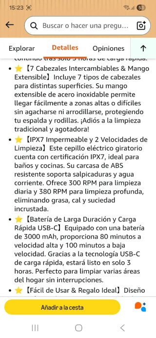 Cepillo Eléctrico Limpieza con Accesorios nuevo pr