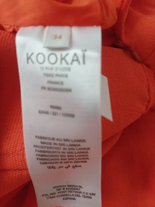 Vestido naranja strapless KOOKAI
