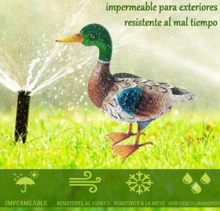 Figura de pato decorativa de metal