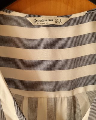Camicia Stradivarius righe blu/bianco