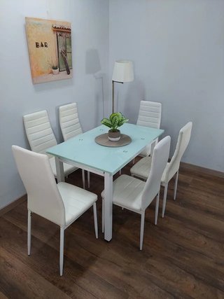 Conjuto Comedor Mesa Extensible + 6 Sillas