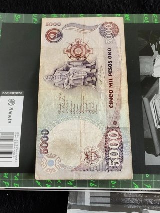 Billete 5000 Pesos Oro Colombia 1993
