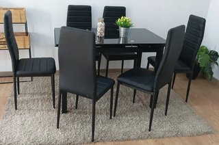 Mesa Cristal Extensible con 6 Sillas Nueva Oferta