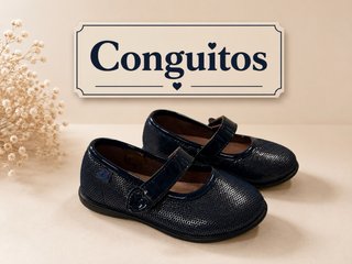 Merceditas Conguitos niña azul marino. Nuevas