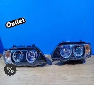 FU FAROS XENON BMW X5 E53 99-03 OJOS ANGEL FONDO NEGRO R1463