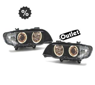 FU FAROS XENON BMW X5 E53 99-03 OJOS ANGEL FONDO NEGRO R1463