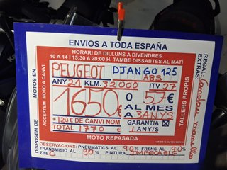 Peugeot Django 125 Scooter Roja y Blanca
