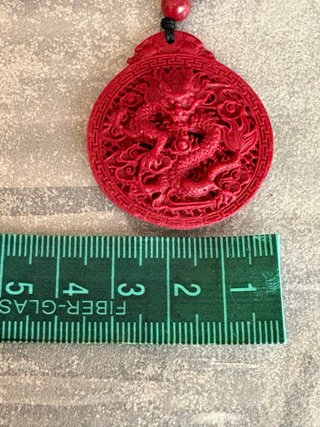 Collana cinabro drago rosso portafortuna