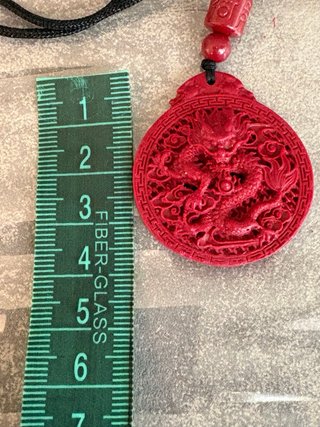 Collana cinabro drago rosso portafortuna