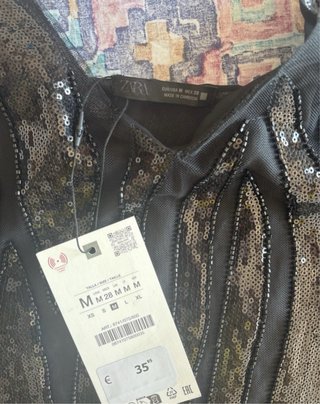 Top viral Zara lentejuelas flecos