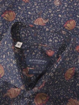 Camisa de vestir vintage estampada Ref-78700